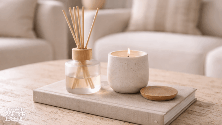 Couchtisch Dekorieren mit Duftkerzen