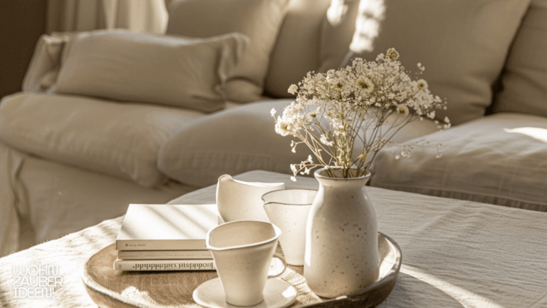 Couchtisch Dekorieren mit Farbkonzept