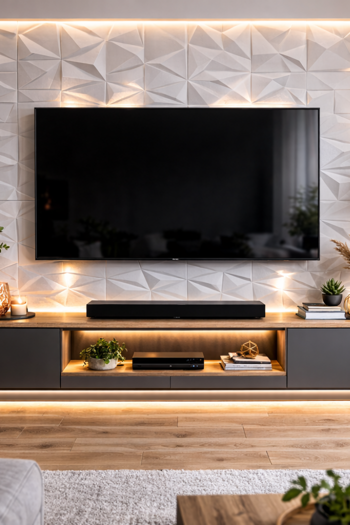 12 geniale TV Wand Ideen für ein modernes Wohnzimmer