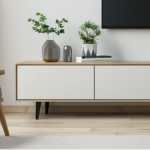 TV Wand Ideen mit wandregalen 3