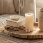 Wohnzimmer mit dekorativen Tabletts 1