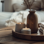 Wohnzimmer mit dekorativen Tabletts 3