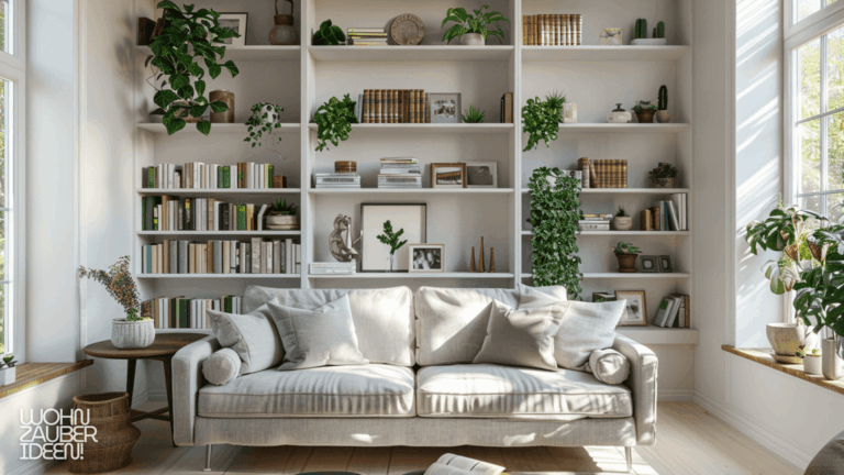 Wohnzimmer mit offenem Regal