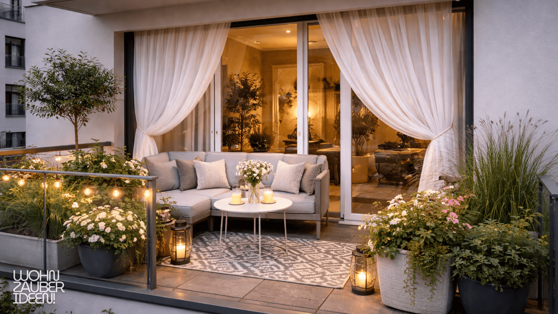 Balkon gestalten in der Mietwohnung Outdoor Vorhänge