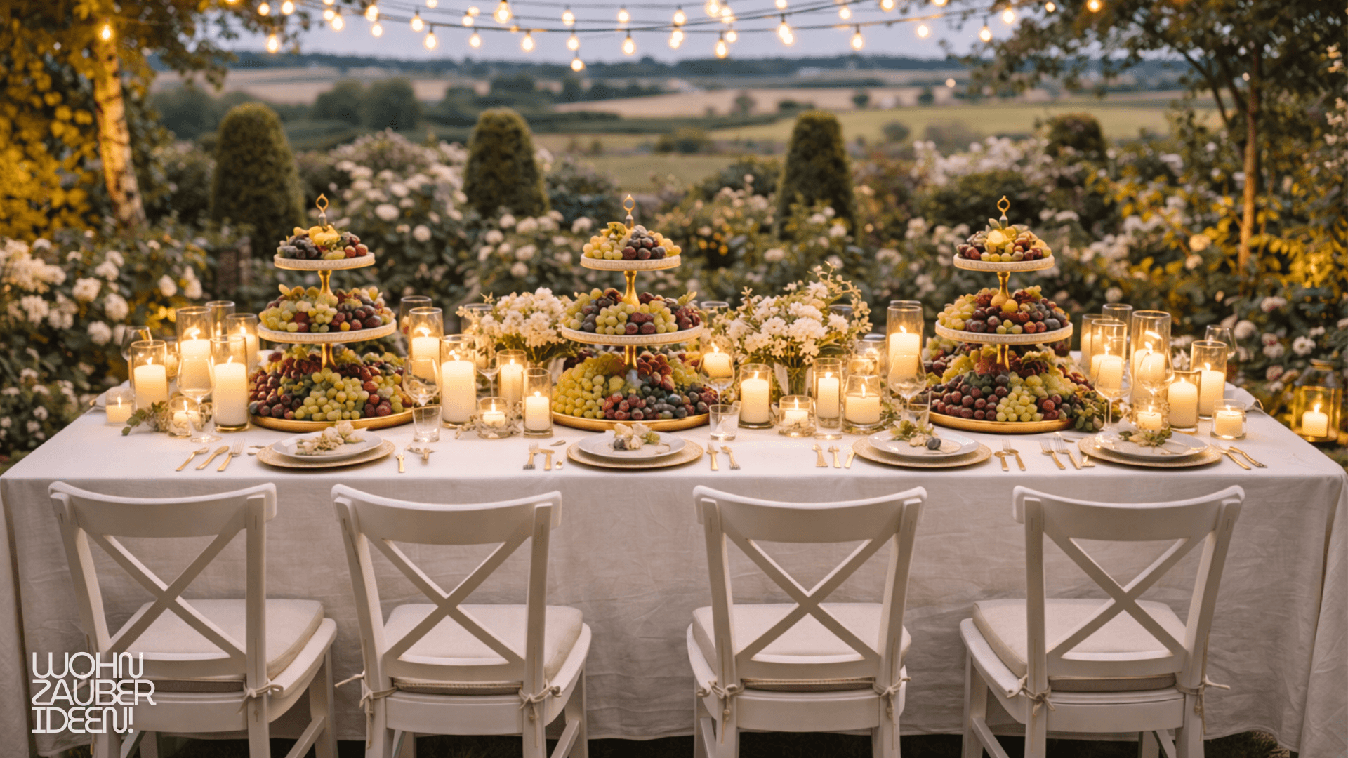 Elegante Gartenparty Deko