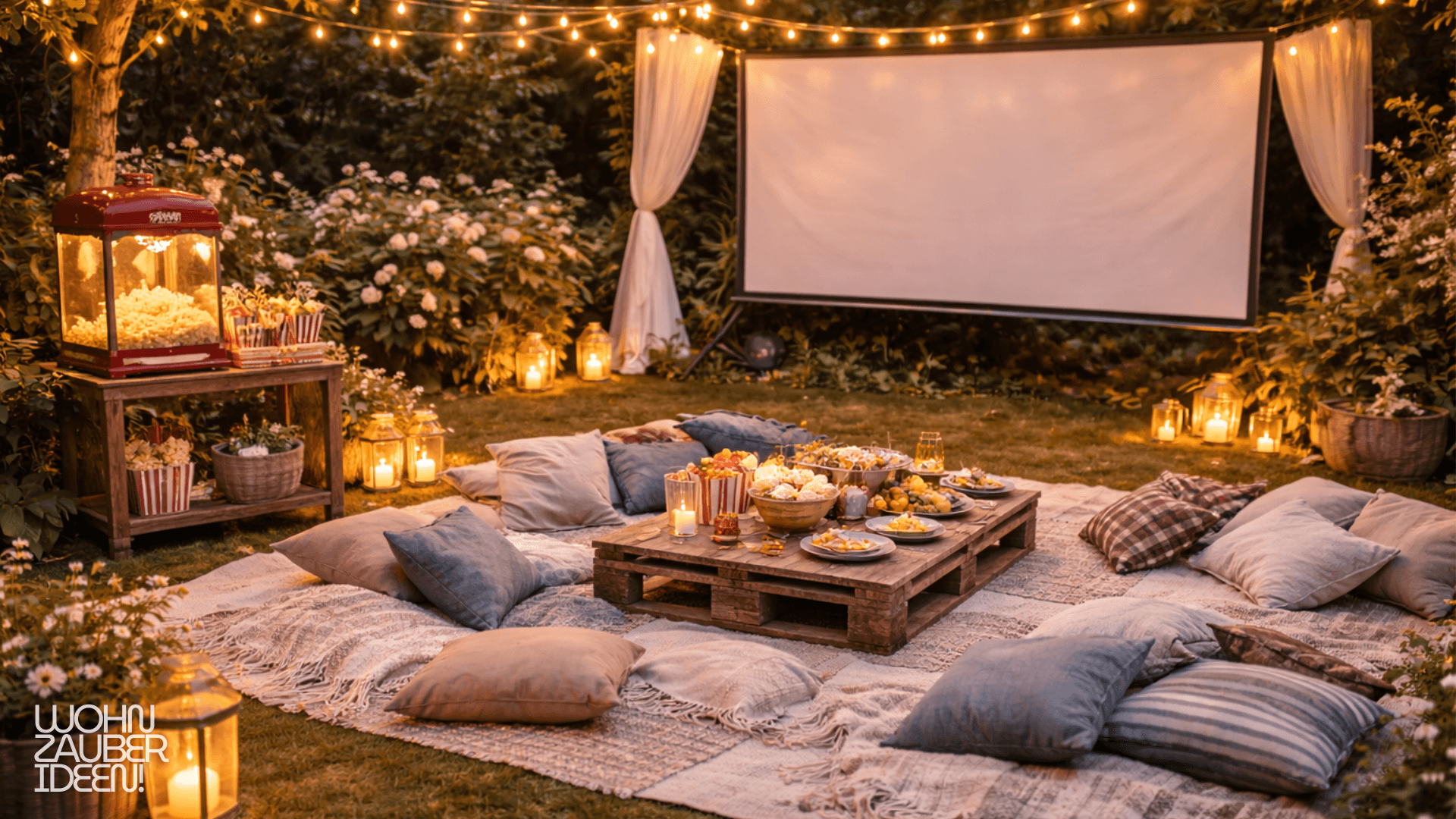 Gartenparty Deko im Kino-Stil