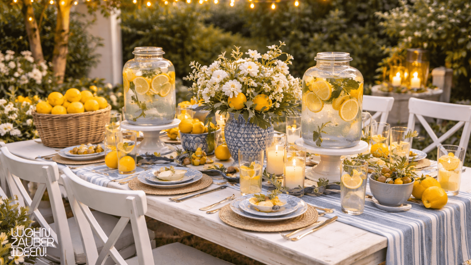 Gartenparty Deko im Zitronen-Stil