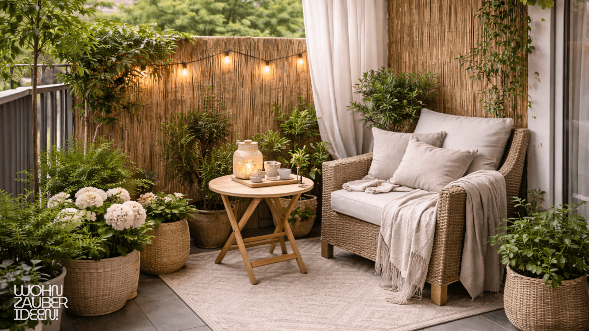 Balkon gestalten in der Mietwohnung Sichtschutz