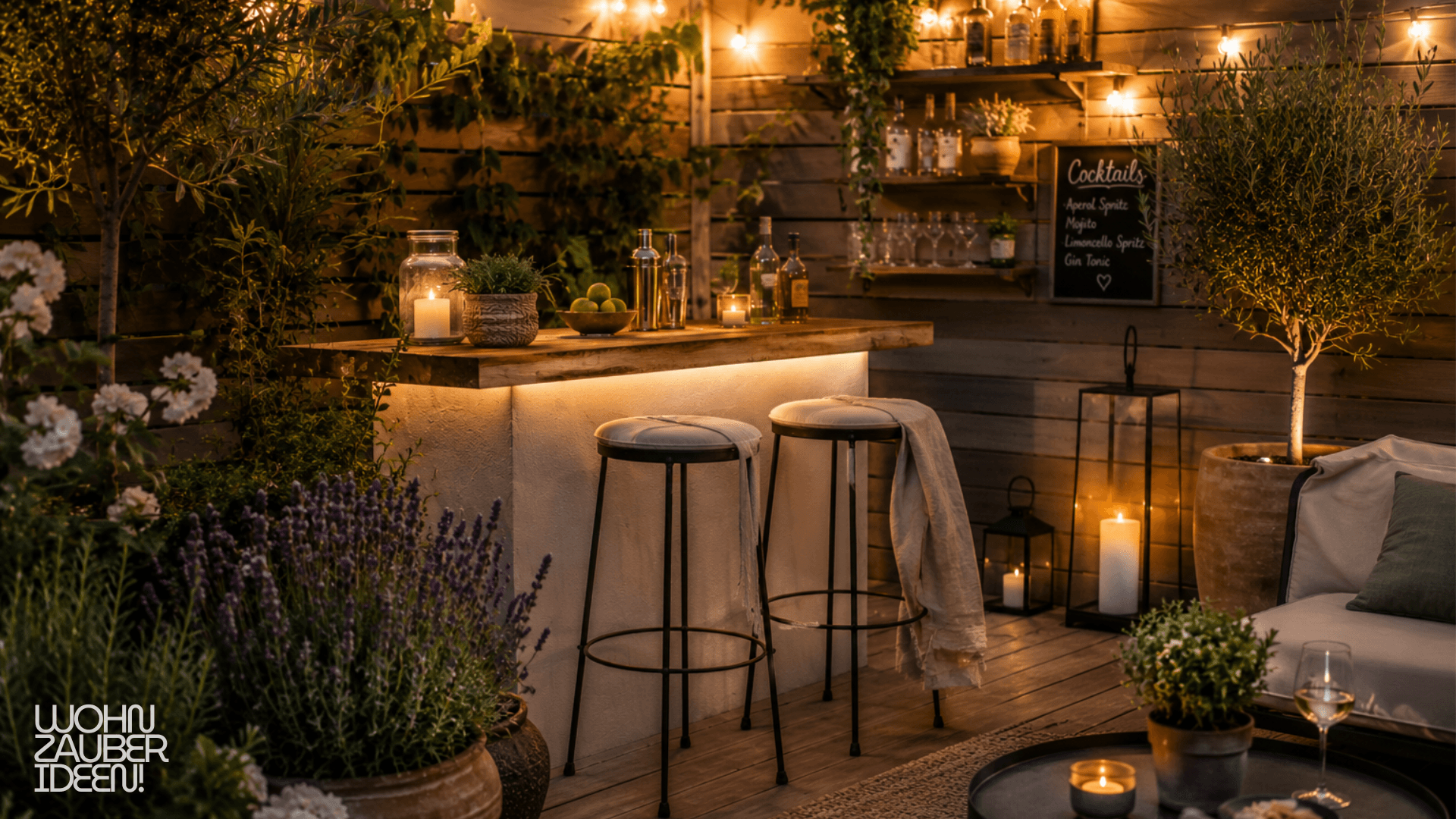 Kleine Gärten gestalten Outdoor Bar