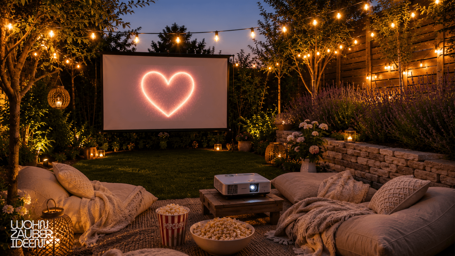 Kleine Gärten gestalten Outdoor Kino