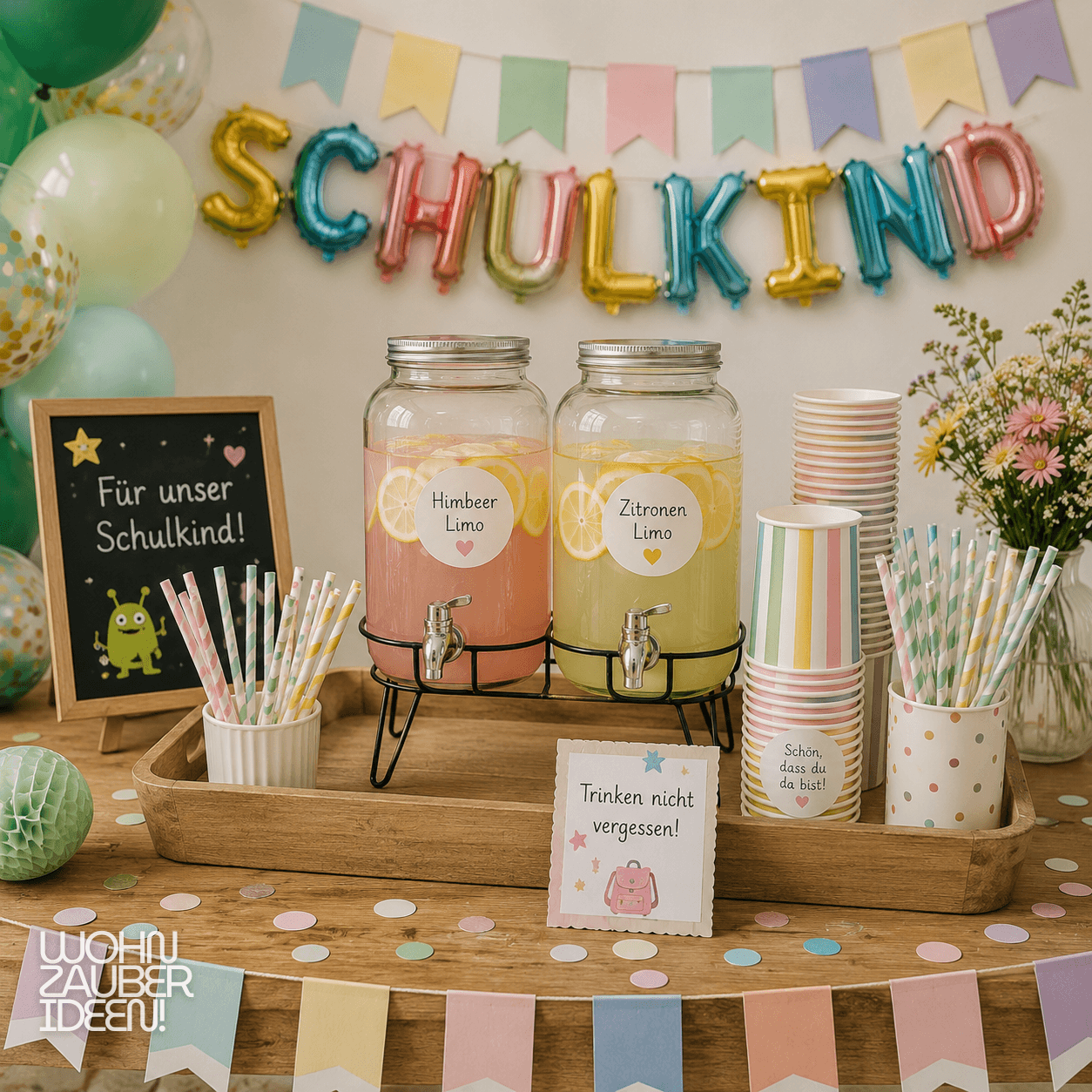 Deko Einschulung Getränkestation