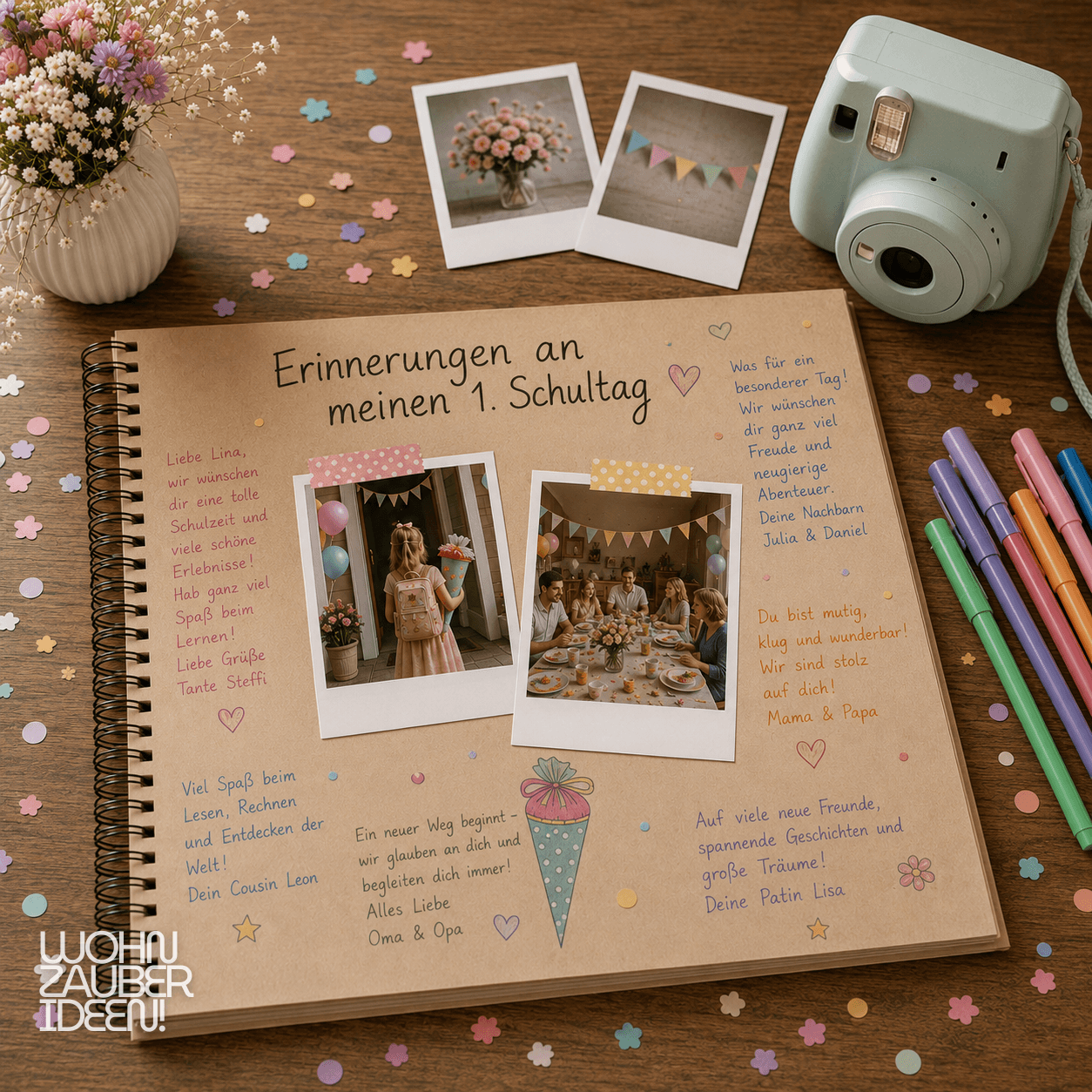 Deko Einschulung Erinnerungsbuch